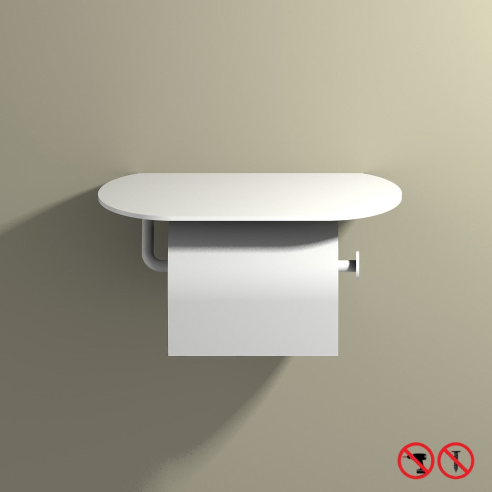 WC DESIGN 0 Blanc Porte Papier Toilette Mural Blanc