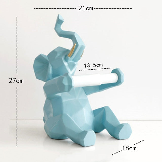 WC DESIGN 0 Bleu / 21x18x27cm Porte Papier Toilette Original Éléphant