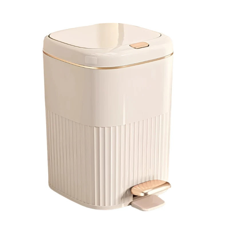 Poubelle de toilette beige