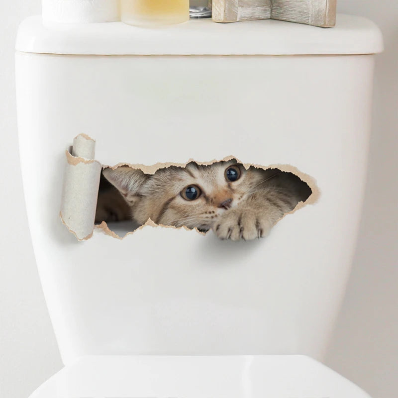 Sticker de toilette chat