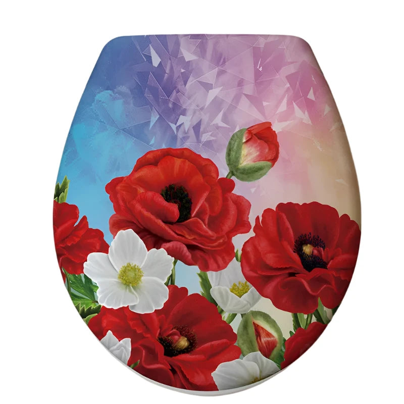 Sticker de toilette fleurs