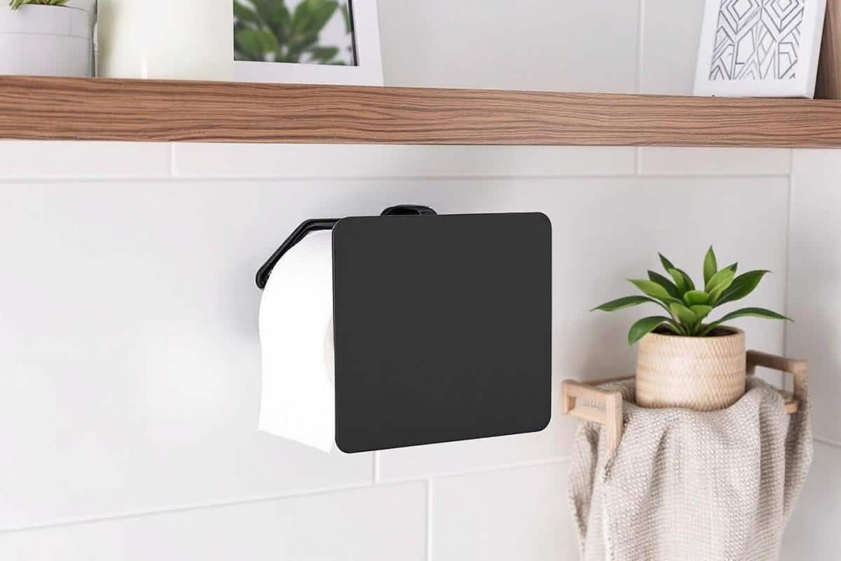 Dérouleur papier wc avec tablette et support mural