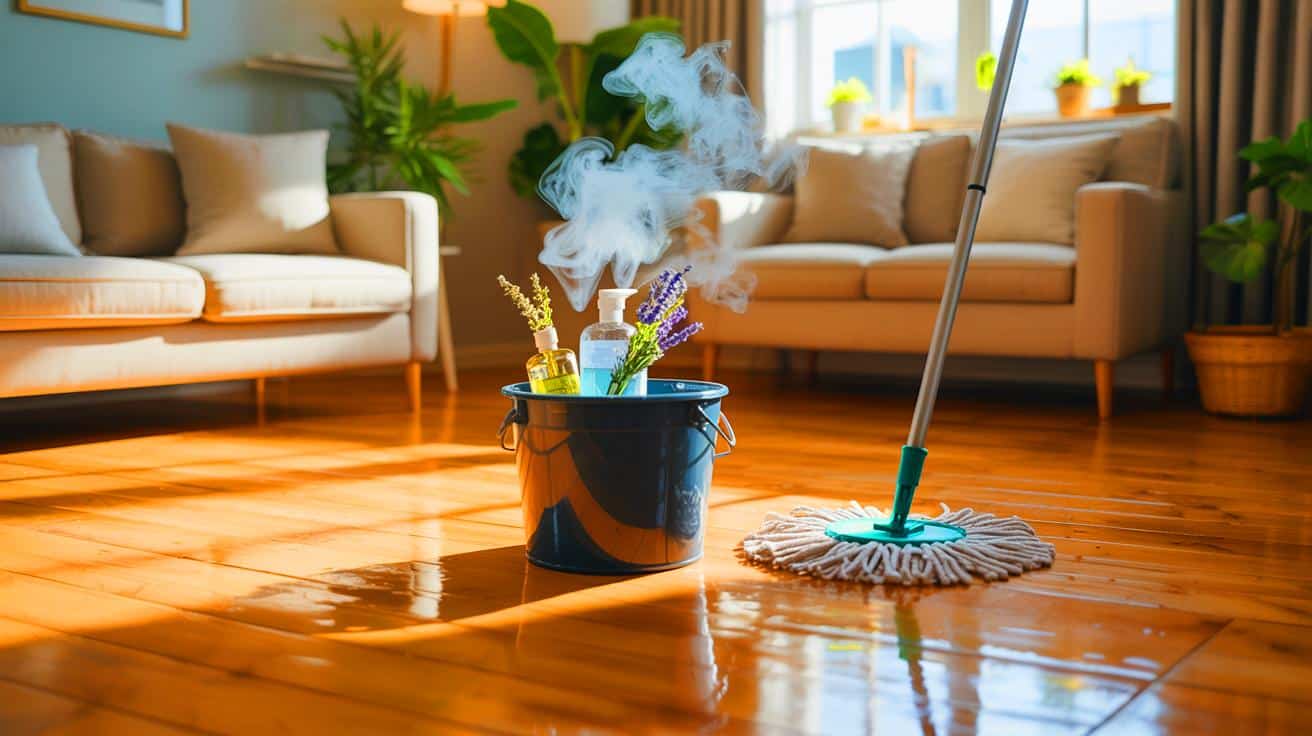 ce melange naturel au savon noir nettoie le sol et laisse une odeur fraiche toute la journee