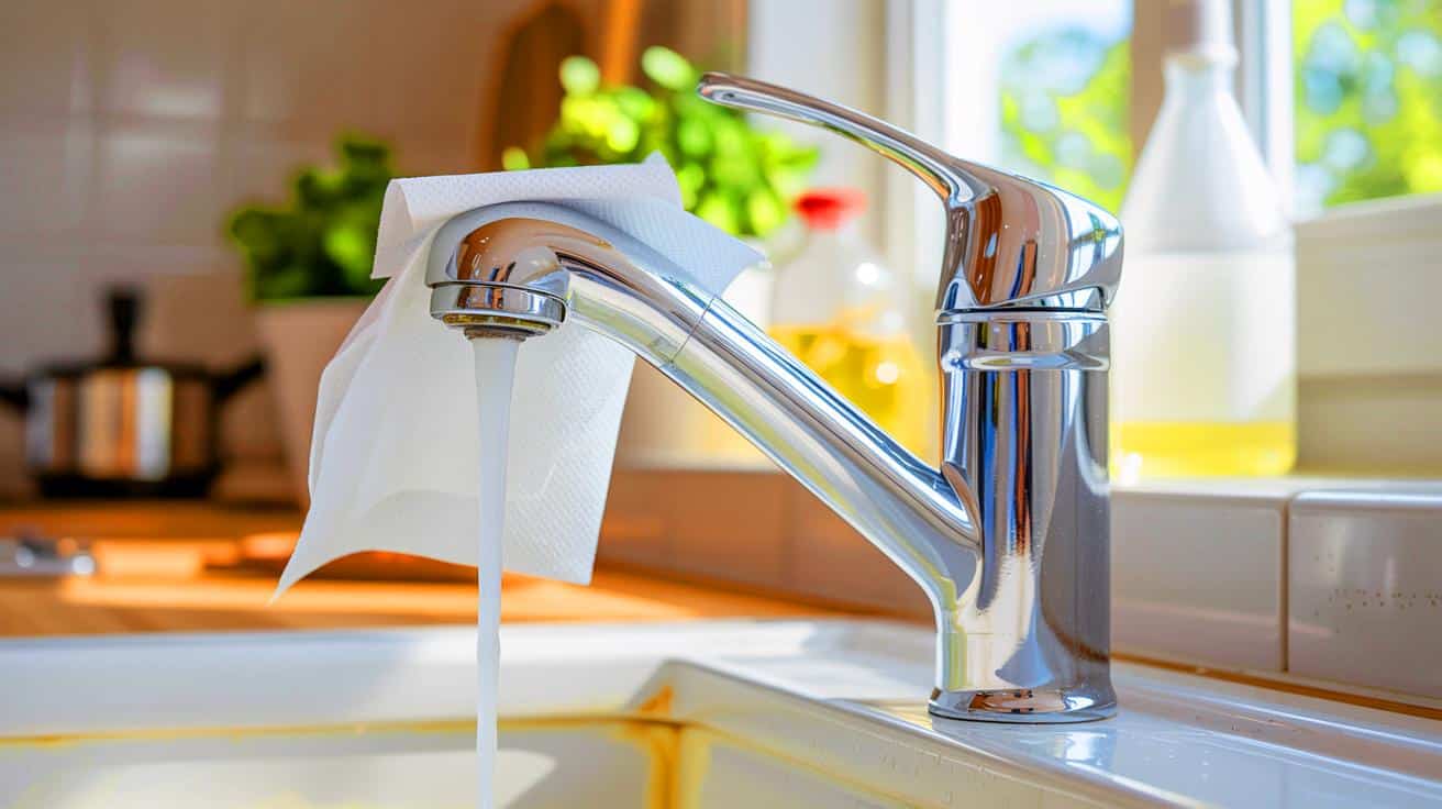 comment faire briller vos robinets avec du vinaigre et du papier essuie tout sans frotter