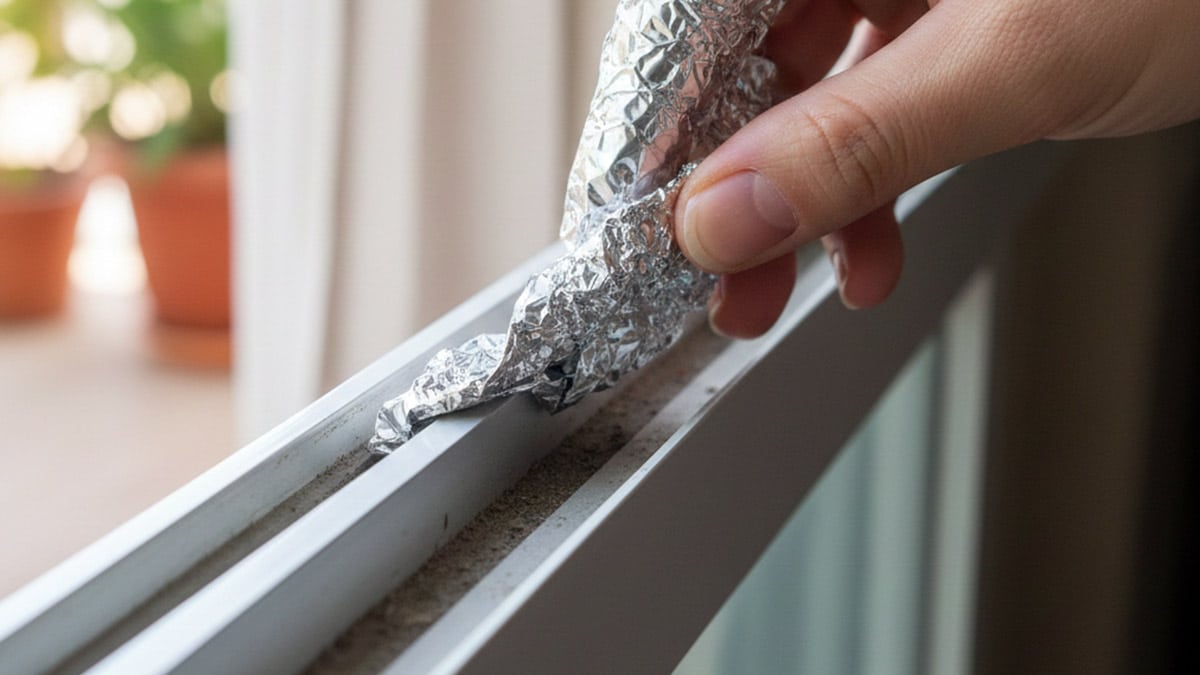 voici un geste étrange à faire absolument pourquoi mettre du papier aluminium dans les rails des fenêtres fait toute la différence