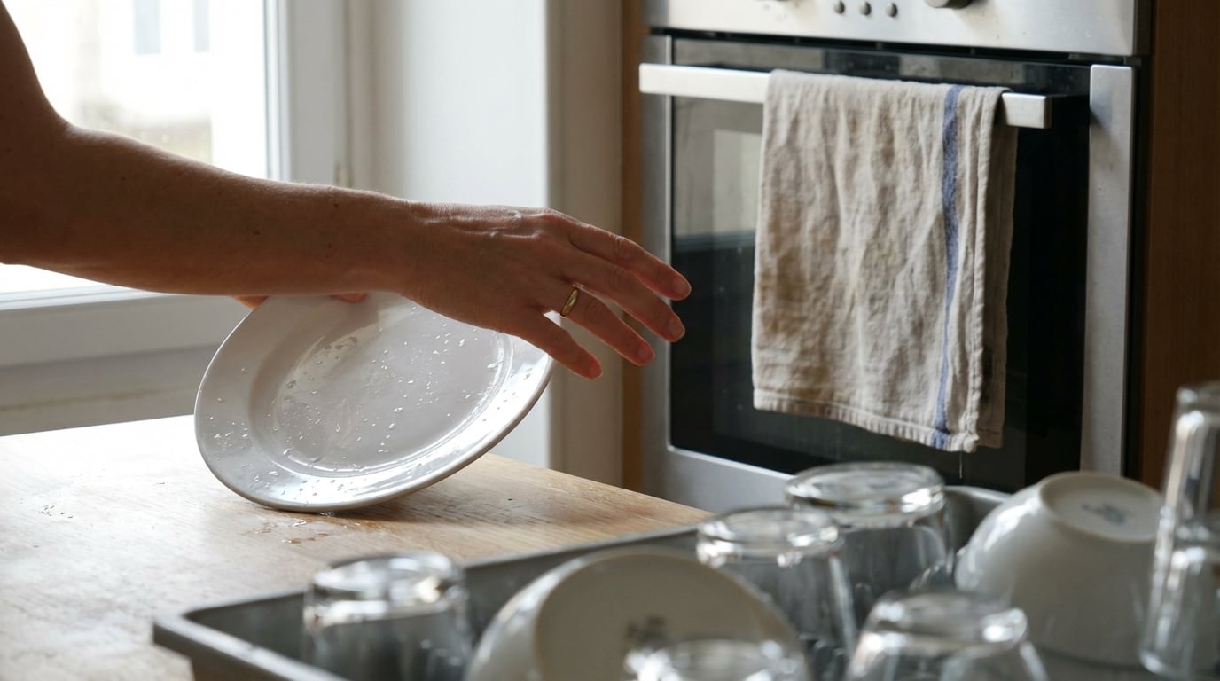 femme qui nettoie la vaiselle